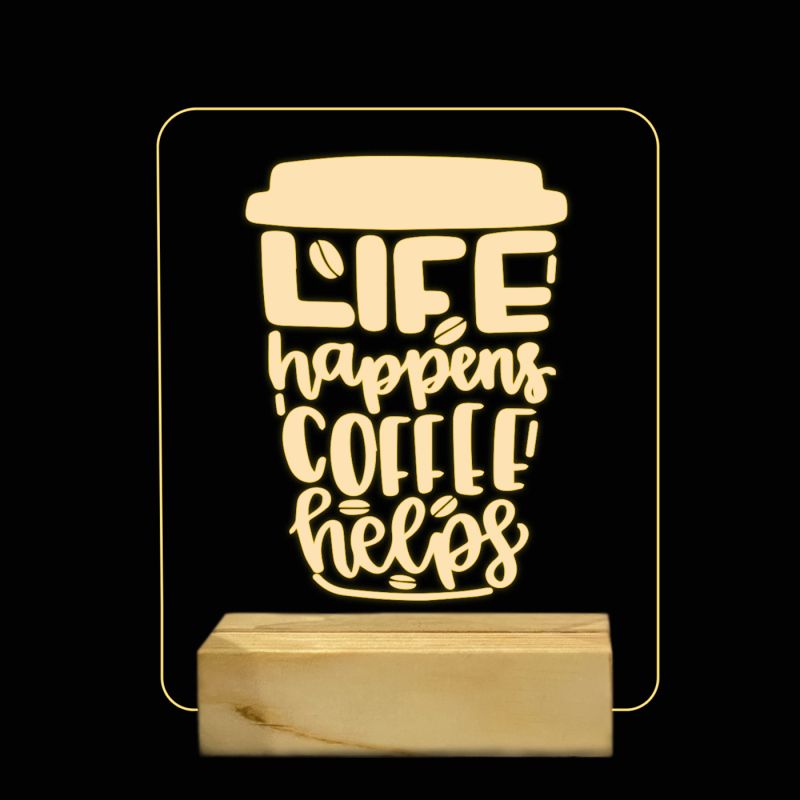 Quotes On Coffee Cup Design Night Lamp