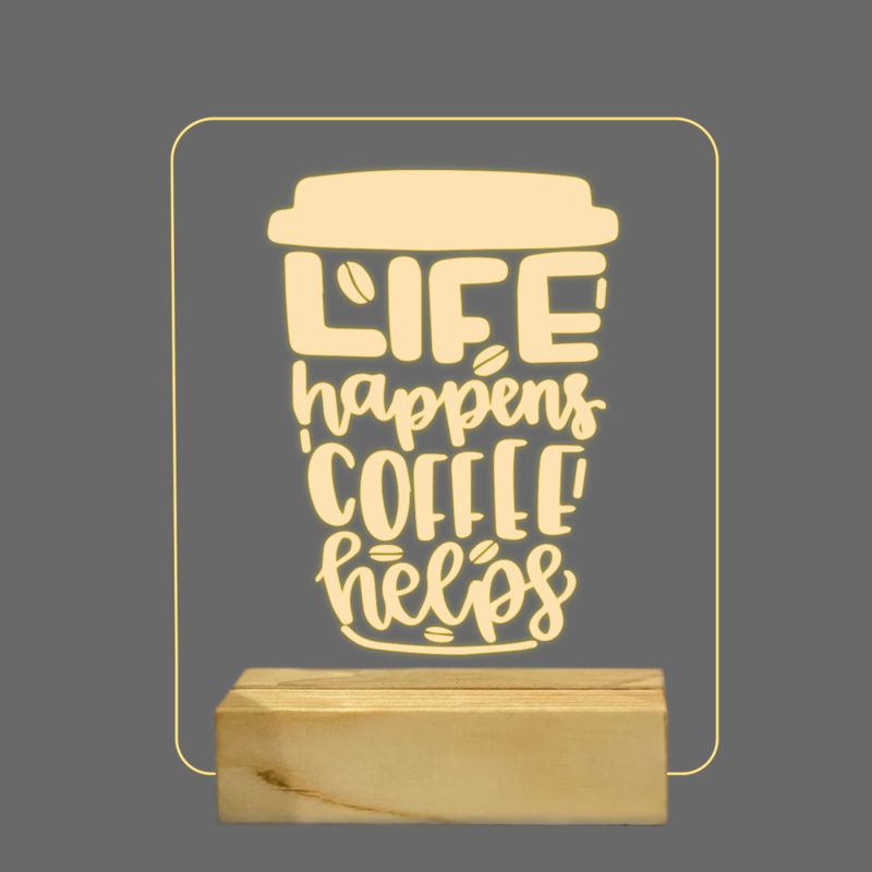 Quotes On Coffee Cup Design Night Lamp