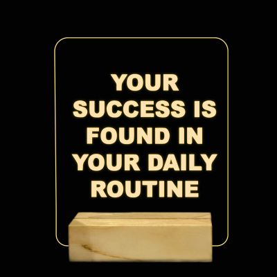 Your Success Is Found In Your Daily Routine Quote Texted Night Lamp