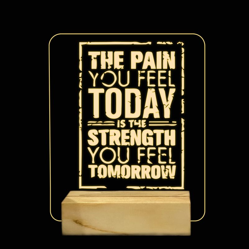 Quotes On Pain Texted On Night Lamp