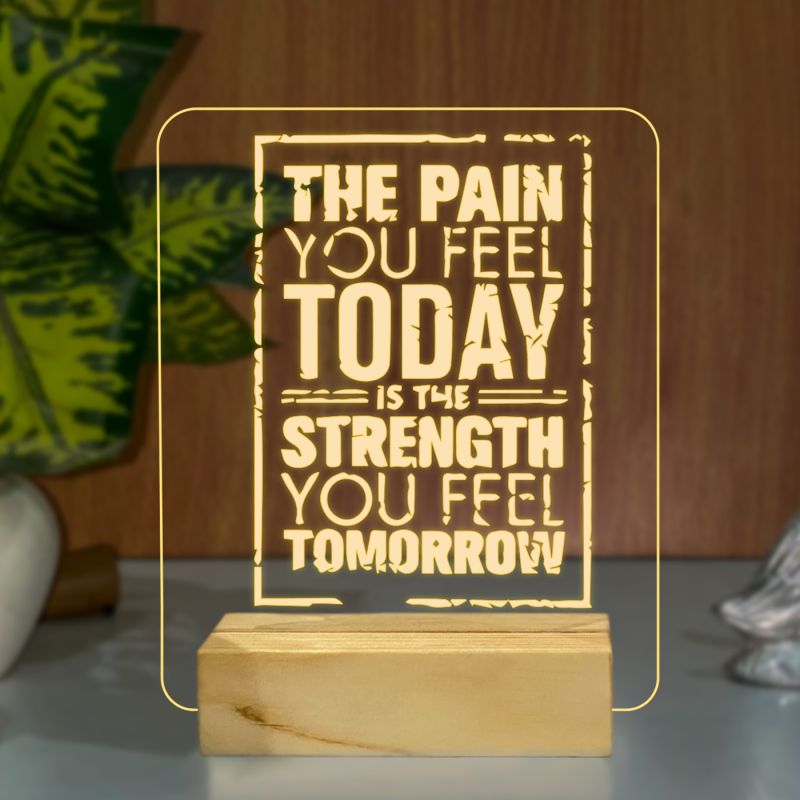 Quotes On Pain Texted On Night Lamp