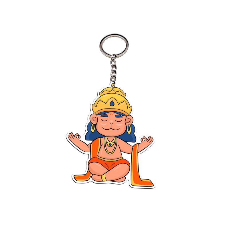 Lord Hanuman Design Printed Key Chain