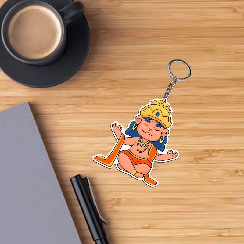 Lord Hanuman Design Printed Key Chain