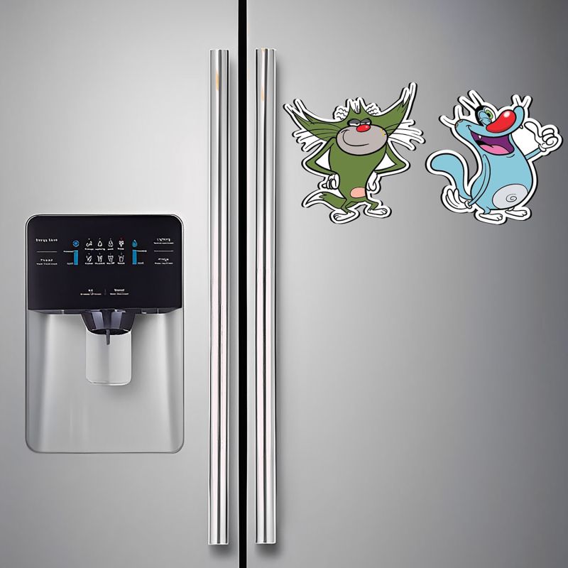 Oggy & Jack Character Design Magnet Sticker For decoration