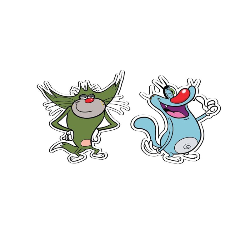 Oggy & Jack Character Design Magnet Sticker For decoration