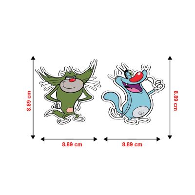 Oggy & Jack Character Design Magnet Sticker For decoration