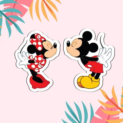 Mickey & Minnie Mouse Character Design Magnet Stickers