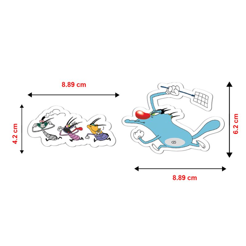 Oggy & Cockroaches Characters Design Magnet Sticker