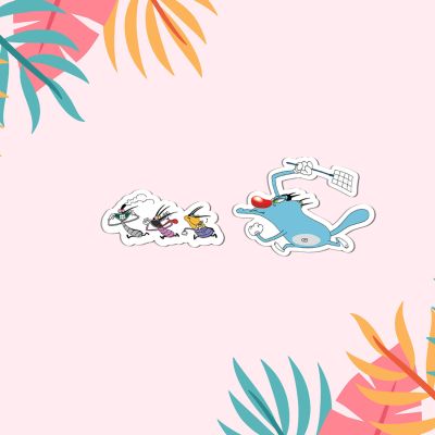 Oggy & Cockroaches Characters Design Magnet Sticker