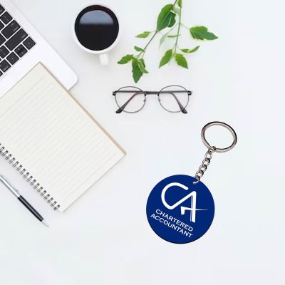 Chartered Accountant Sign Or Text Printed Design Key Chain