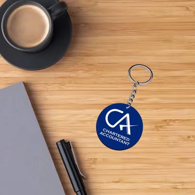 Chartered Accountant Sign Or Text Printed Design Key Chain