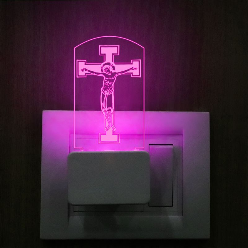 Jesus Cross Design Plug In Night Lamp