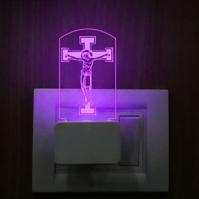 Jesus Cross Design Plug In Night Lamp