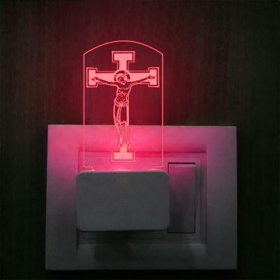 Jesus Cross Design Plug In Night Lamp