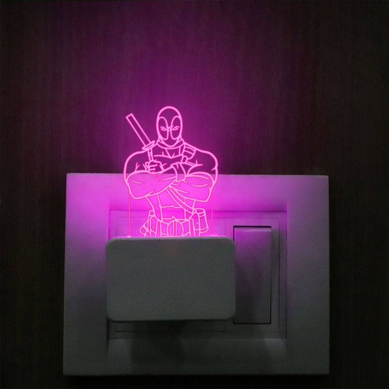 Deadpool Character Design Plug In Night Lamp