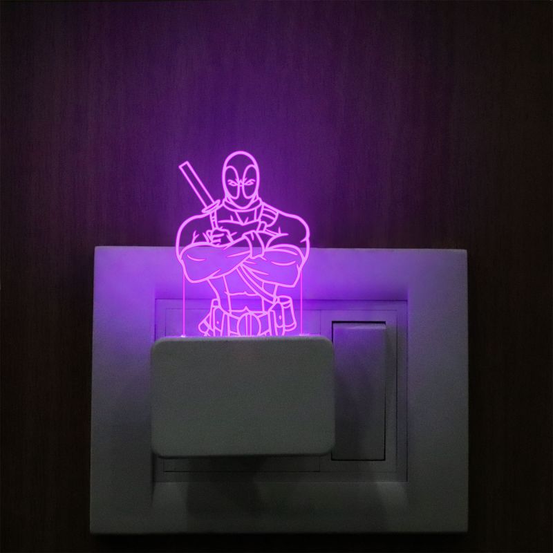 Deadpool Character Design Plug In Night Lamp