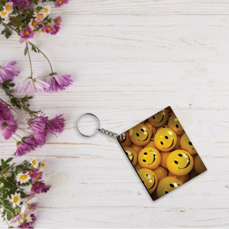 Smiley Ball Printed Key Chain