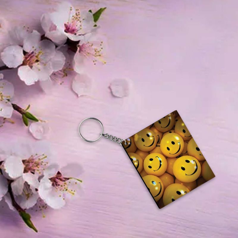 Smiley Ball Printed Key Chain