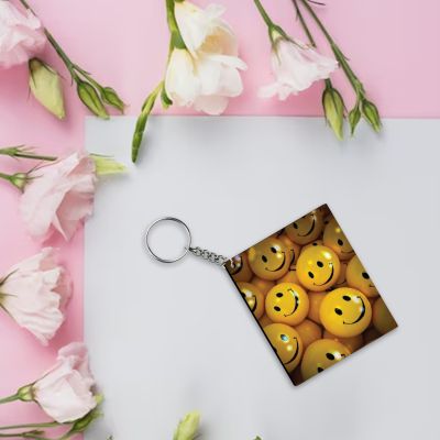 Smiley Ball Printed Key Chain