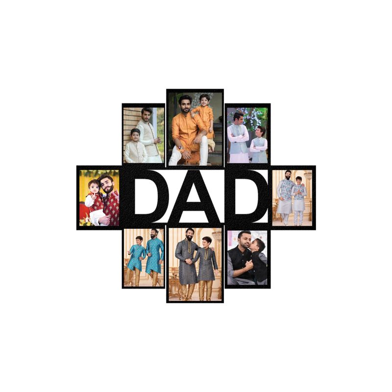 Dad Texted Photo Frame With Customized Photo