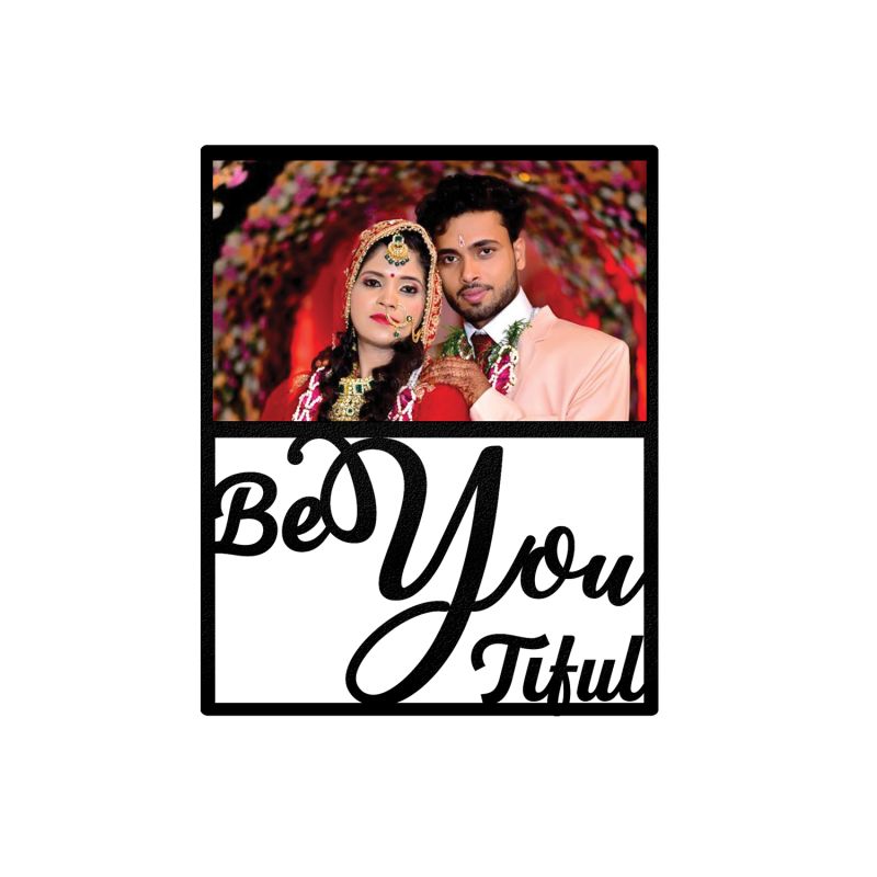 Be With You Texted Photo Frame With Customized Photo