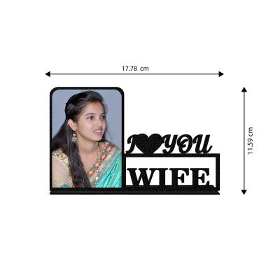 I Love You Wife Text Design Photo Frame With Customized Photo