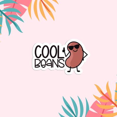 Cool Beans Text Design Magnet Sticker For The Decorations