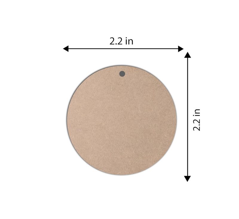 Circle Shape MDF Cut Piece Key Chain For Art & Craft (10 Pcs)