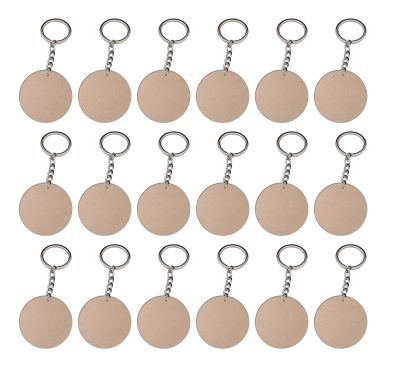 Circle Shape MDF Cut Piece Key Chain For Art & Craft (10 Pcs)