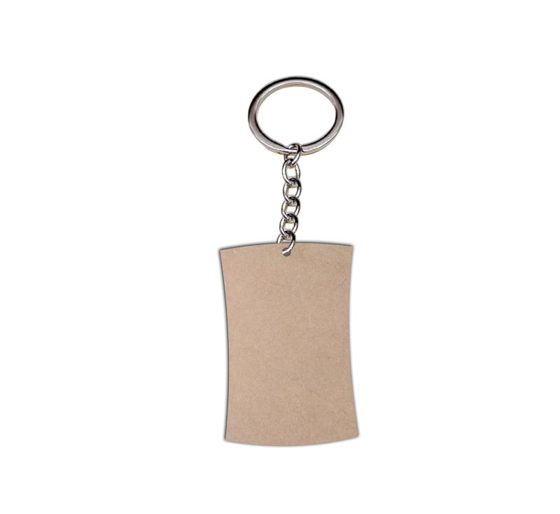 Cylindrical Shape MDF Cut Piece Key Chain For Art & Craft (10 Pcs)