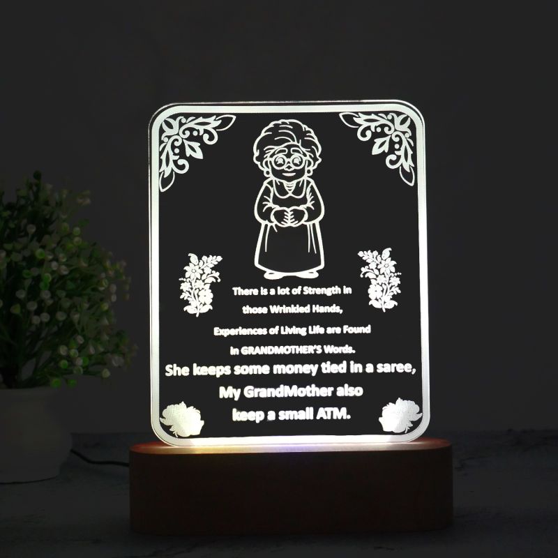 Gift for Grand Mother Customized with Text | Multicolored Light