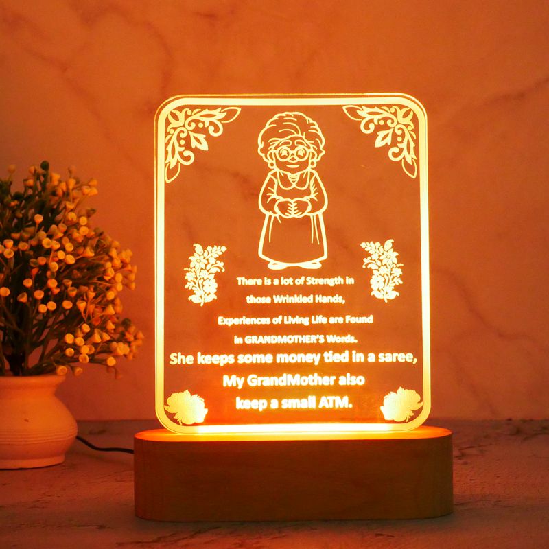 Gift for Grand Mother Customized with Text | Multicolored Light