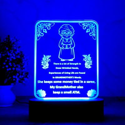 Gift for Grand Mother Customized with Text | Multicolored Light