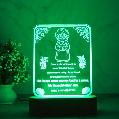 Gift for Grand Mother Customized with Text | Multicolored Light