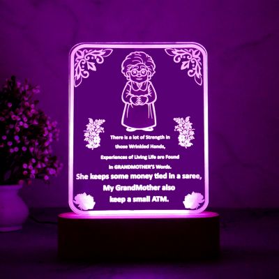 Gift for Grand Mother Customized with Text | Multicolored Light