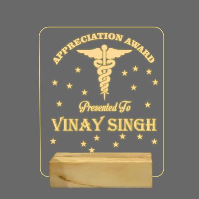 Personalized Appreciation Gift for Doctor Warm White Light