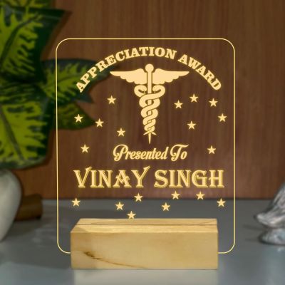 Personalized Appreciation Gift for Doctor Warm White Light