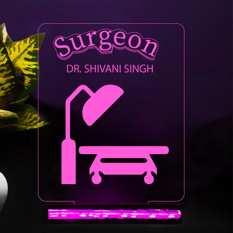 Surgeon Night Lamp Personalized with Name Changing Light & Remote Control | Gift for Surgeon Doctor