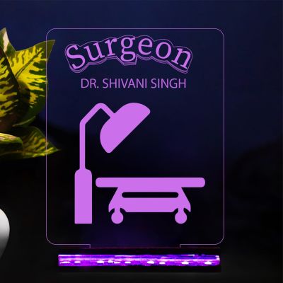 Surgeon Night Lamp Personalized with Name Changing Light & Remote Control | Gift for Surgeon Doctor