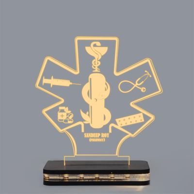 3D Illusion Customized Name Led Lamp with Warm White Light | Gift for Pharmacy Student