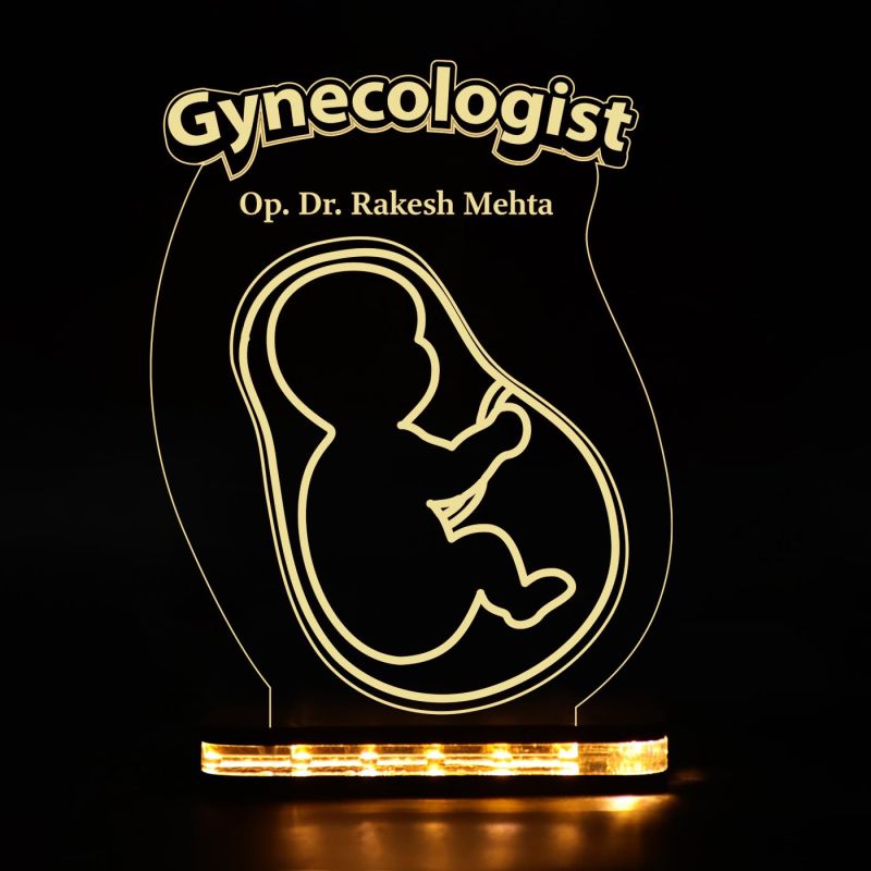 Personalized Gynecologist Doctor Lamp, 3D Illusion Led Light Gift for Doctor Warm White Night Lamp