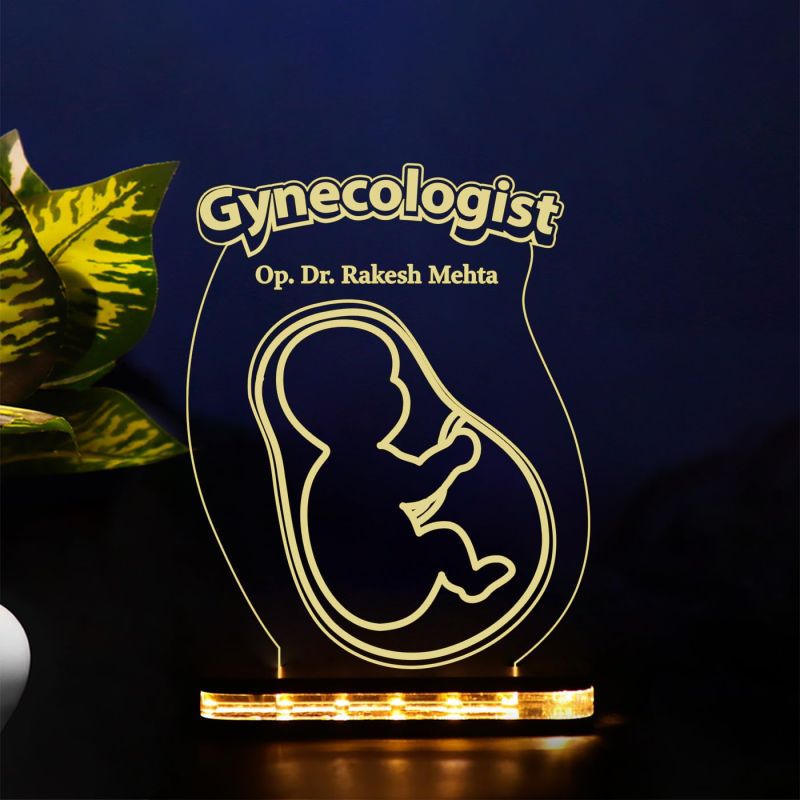 Personalized Gynecologist Doctor Lamp, 3D Illusion Led Light Gift for Doctor Warm White Night Lamp