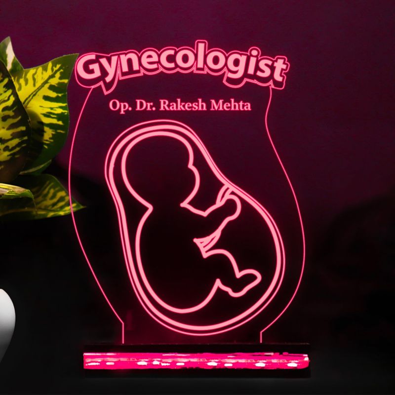 Personalized Gynecologist Doctor Lamp, 3D Illusion Led Light Gift for Doctor, Multi Colored Night Lamp