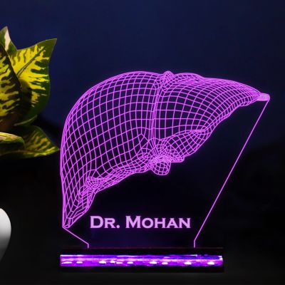 Personalized Led Lamp 3D Illusion Liver Night Light Gift for Hepatologists Doctor