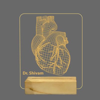 3D Illusion Heart Lamp Customized with Name Gift for Cardiologist Heart Specialist Doctor