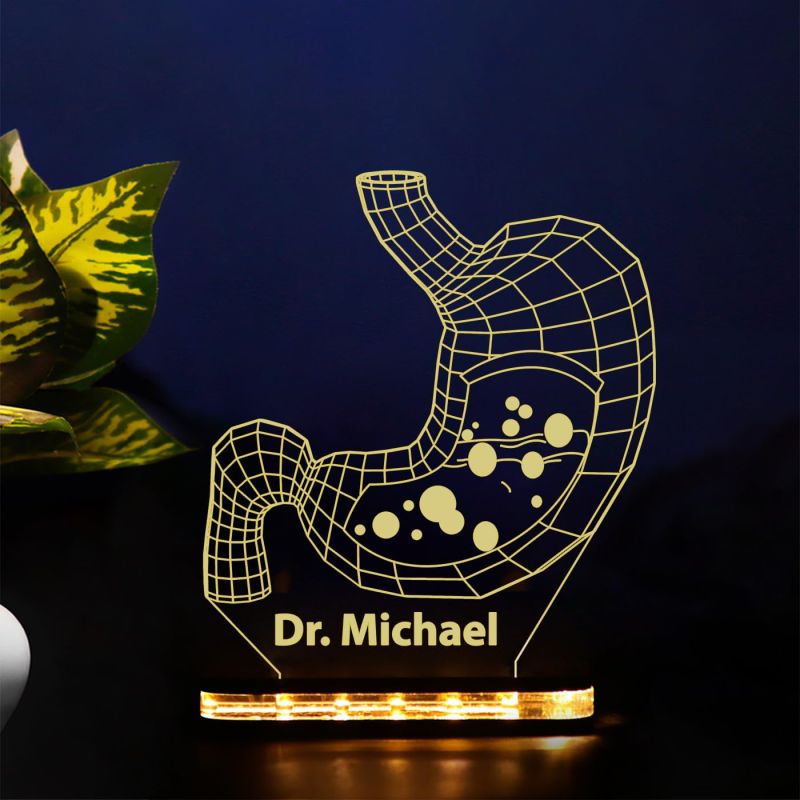 Personalized Led Night Lamp 3D Illusion Stomach Lamp Customized with Name Gastroenterologists Doctor Gifts