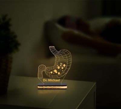 Personalized Led Night Lamp 3D Illusion Stomach Lamp Customized with Name Gastroenterologists Doctor Gifts