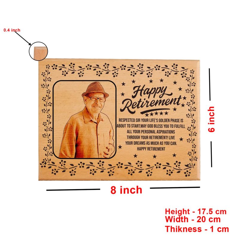 Happy Retirement Gift For Men & Women Personalized Wooden Plaque