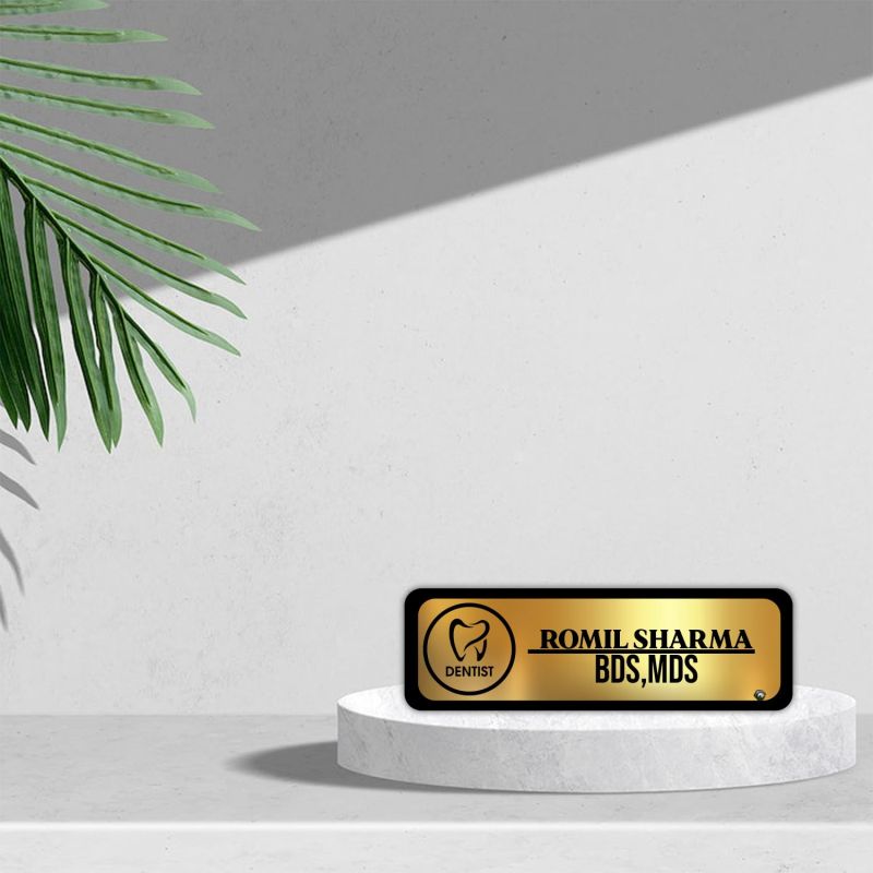 Personalized Dentist Name Plate Customized With Logo & Name