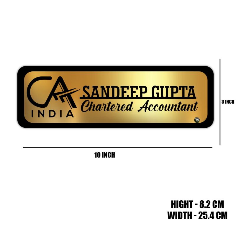 Personalized Chartered Accountant Name Plate Customized With Logo & Name